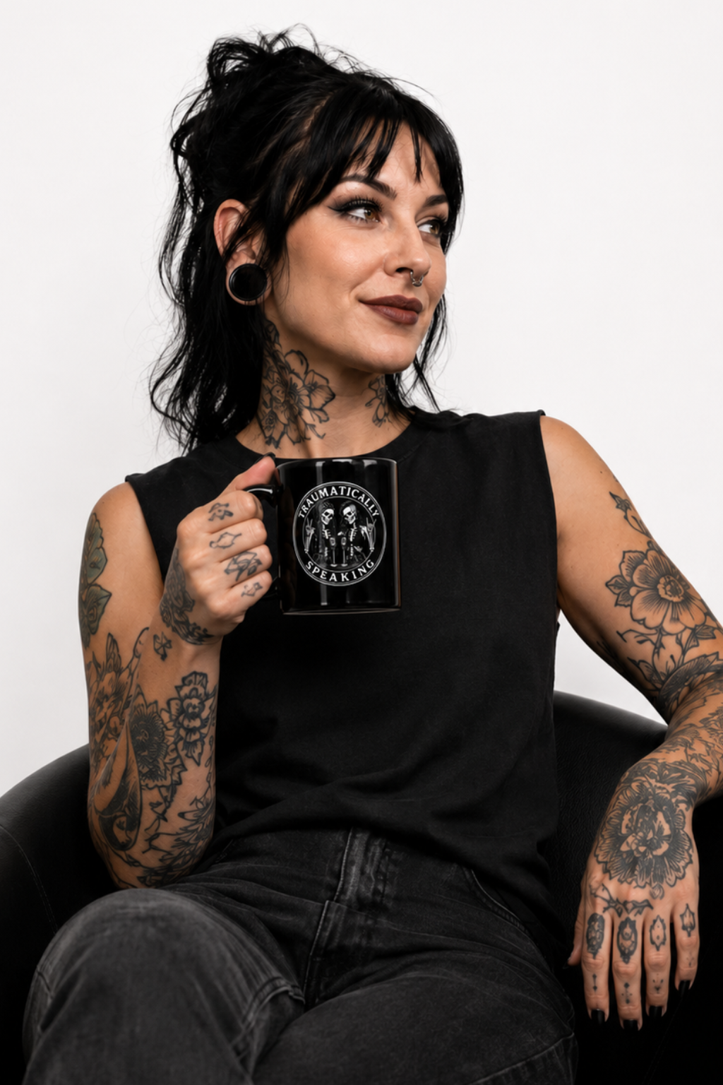 EXCLUSIVE Traumatically Speaking 15oz Black Coffee Mug