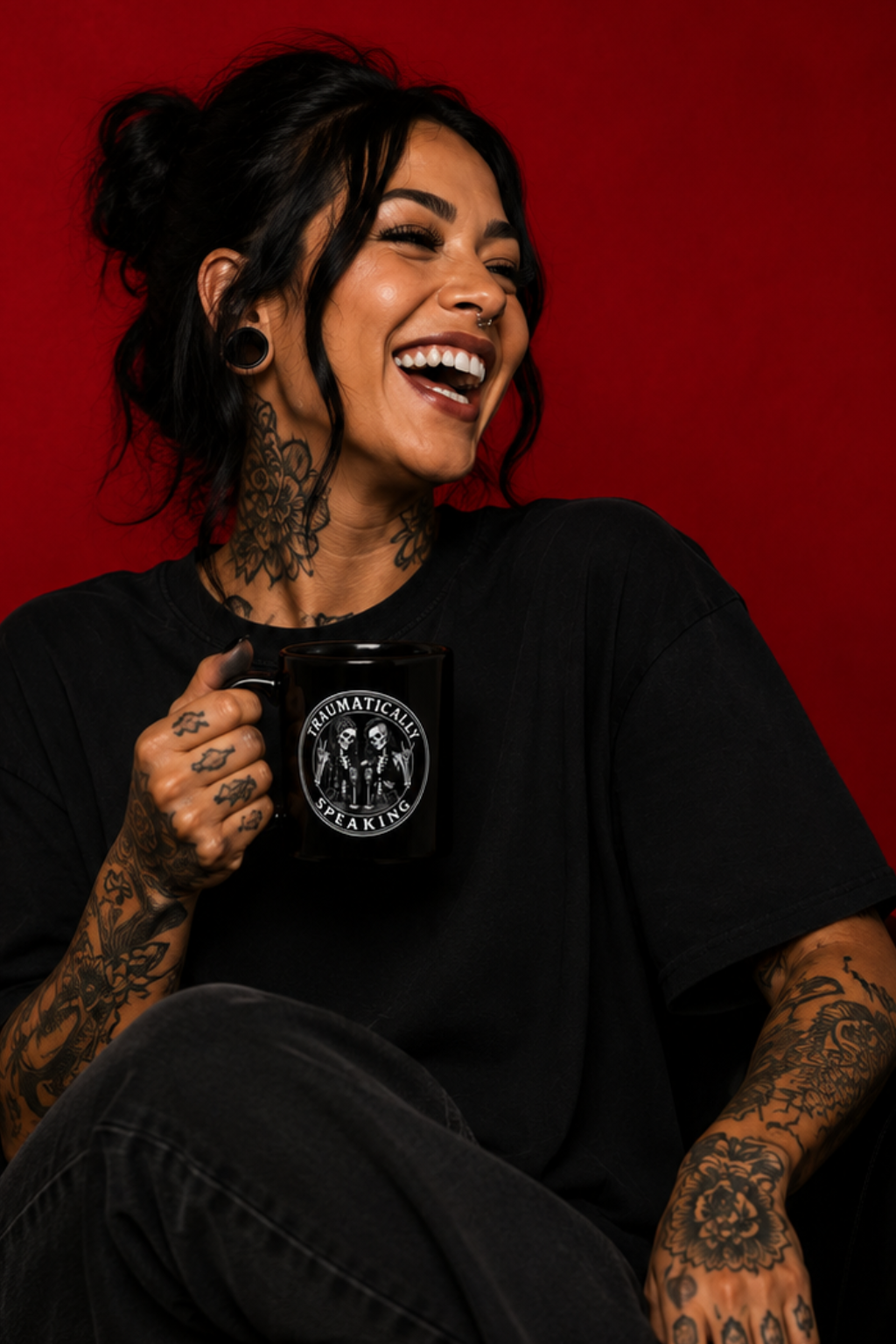 EXCLUSIVE Traumatically Speaking 15oz Black Coffee Mug