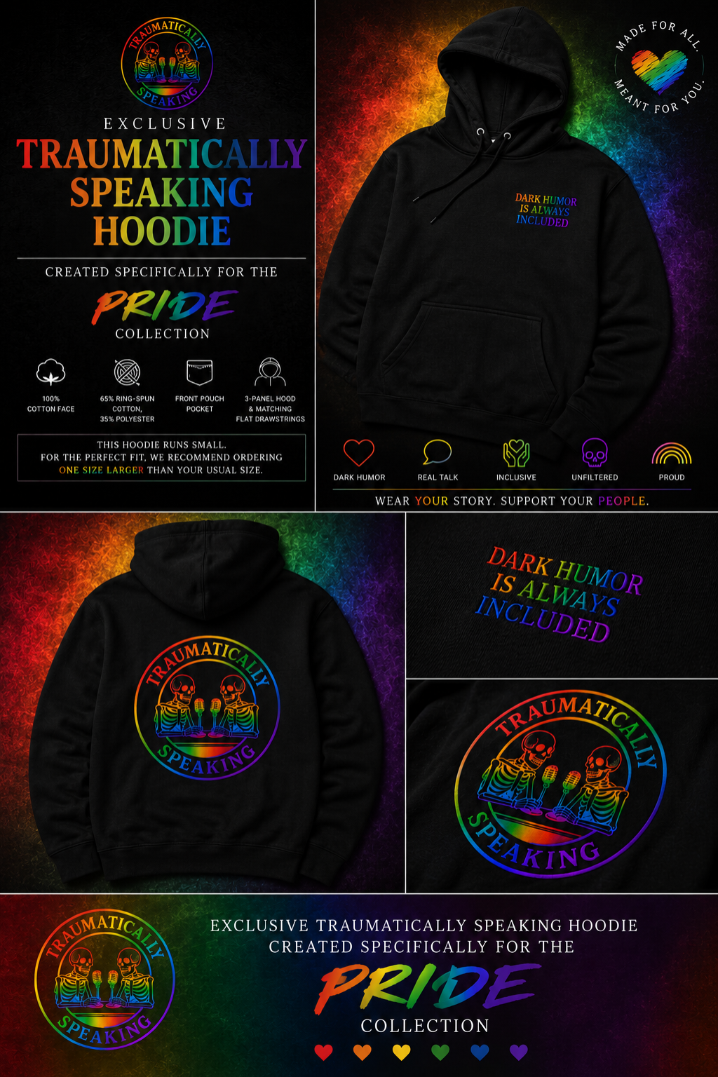Exclusive Traumatically Speaking PRIDE Collection Hoodie